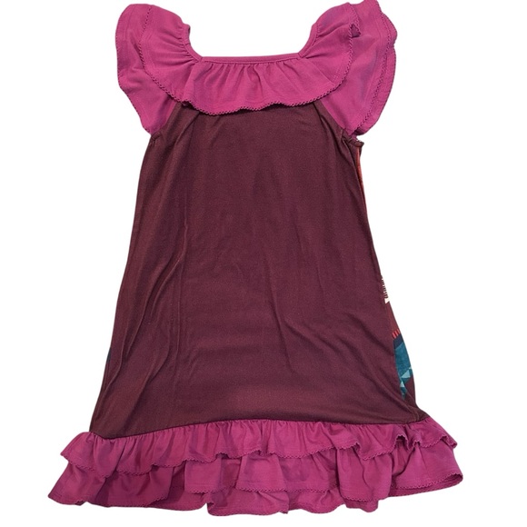 Disney Frozen purple flutter sleeve nightgown featuring Anna, Elsa, and Olaf 7/8 - Picture 3 of 3